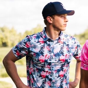 Sunday Swagger Men’s Golf Aloha Polo, Large